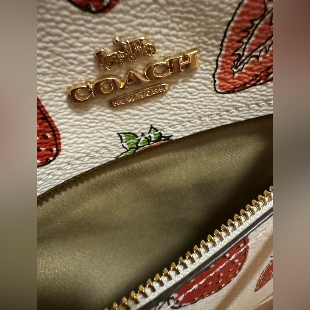 Coach Mini Rowan Bag and Cardholder ๐ Strawberry Print - 2 Pc $348 MSRP - Picture 14 of 15